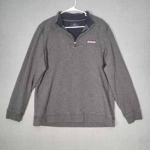 Vineyard Vines Tops - Vineyard Vines Sweatshirt Men's Medium Gray Cotton Blend Quarter Zip Casual